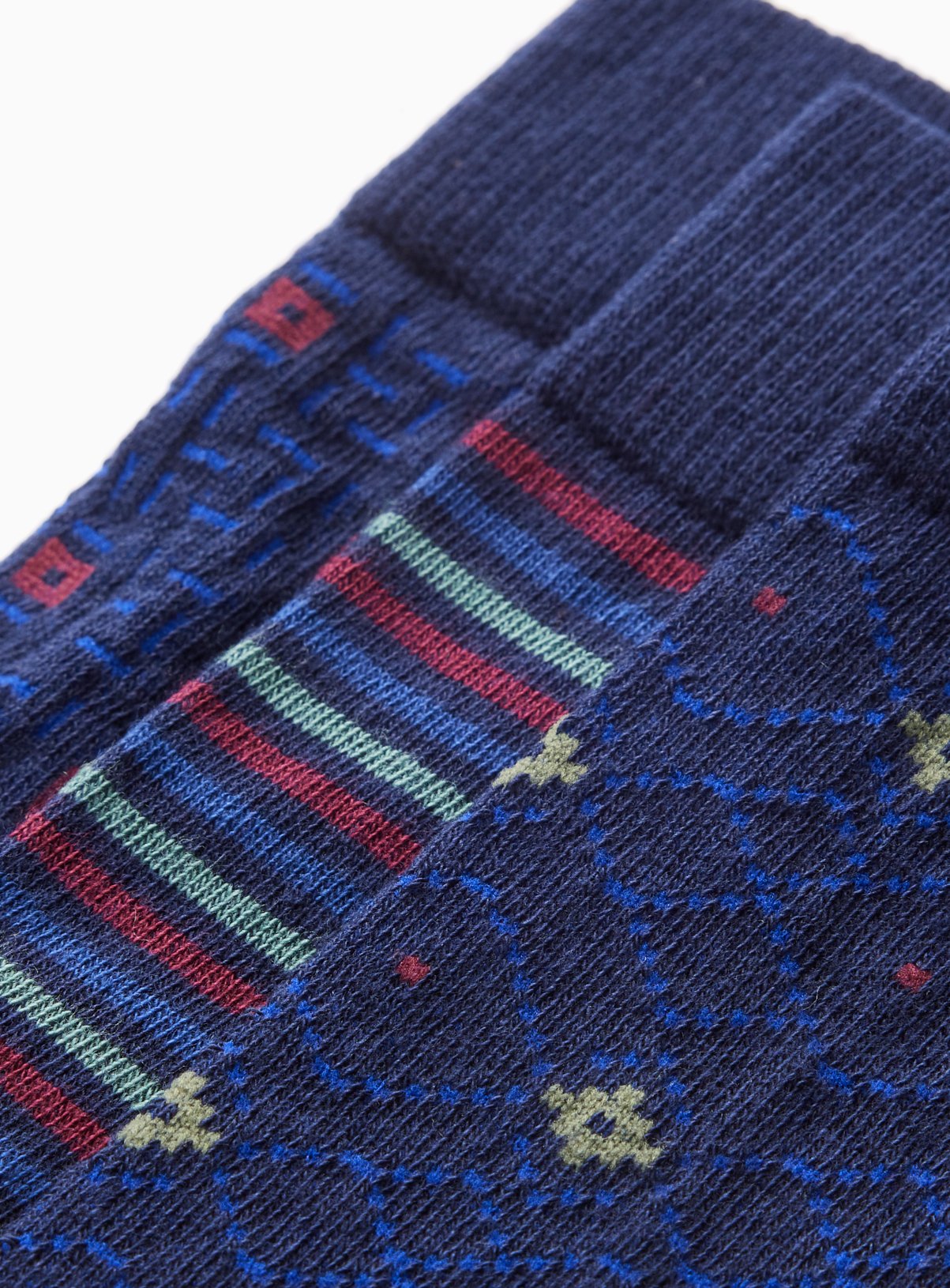 Navy Smart Pattern Ankle Socks 5-Pack 6-8.5 - Image 2 thumbnail